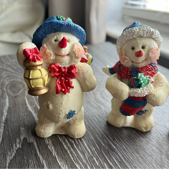 K’s Collection Vintage Snowmen Figurines set of 3 Christmas Winter Holiday Decor - Picture 4 of 5